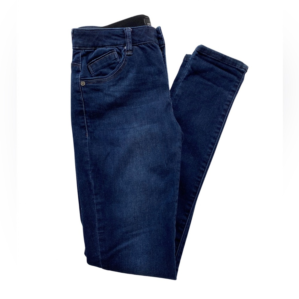Mac and Me Skinny Jeans in Dark Blue Denim Elastic Waistband Women’s Size 2